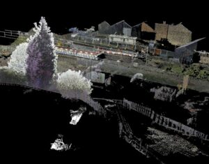 Sonar survey of a water-filled coal mine roadway beneath railway station