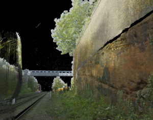 3D Laser Scan Survey of Sandstone Rockface Adjacent to Railway Line